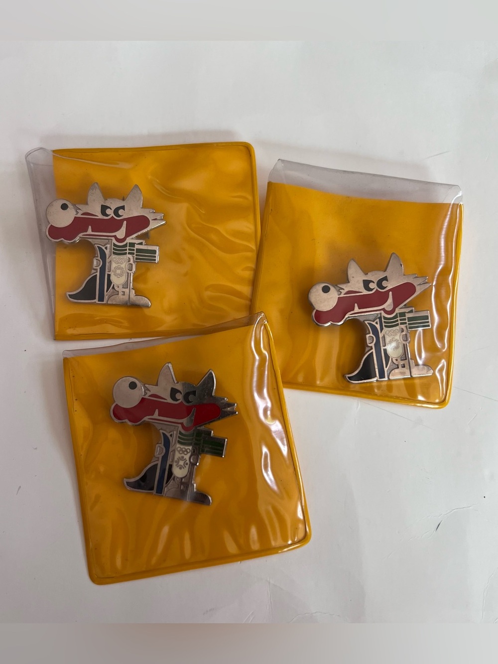 Vintage 1984 Sarajevo Winter Olympics Lapel Pin Lot Skiing Vucko Mascot Lot Of 3